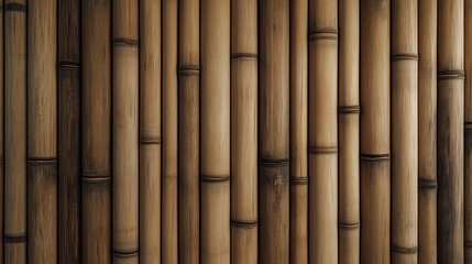Naklejka premium bamboo wall background with vertical lines of natural wood texture