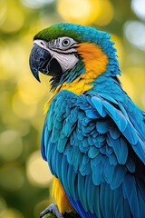 Obraz premium Colorful Parrot, Vibrant Feathers, Exotic Bird, Tropical Wildlife, Detailed Plumage, Nature Photography, Beautiful Avian Species, Bright and Lively Design