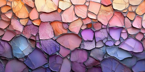 Elegant Metal Surface with Peach and Lavender Mosaic Texture, generative ai