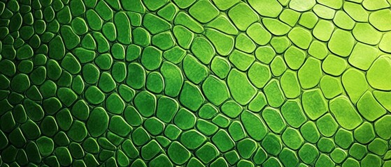 Close-Up of a Green Reptile's Scaly Skin