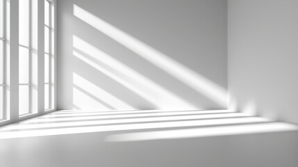 Fototapeta premium Minimalist White Room with Window Light