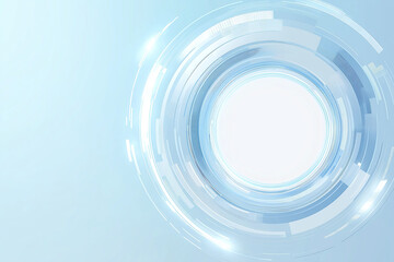 Abstract Circular Pattern in Blue and White Tones with Glowing Center.