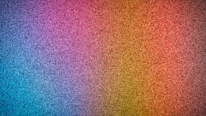 Bright 4K grainy texture with a smooth gradient blending blue, purple, pink, orange, and yellow tones. Ideal for vibrant backgrounds, wallpapers, and banners