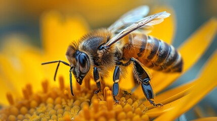 Fototapeta premium close up of bees