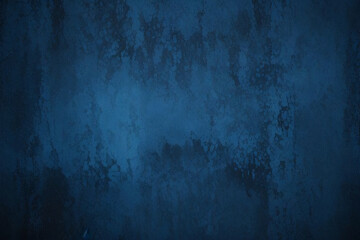 Obraz premium Black dark azure cobalt sapphire blue abstract background. Color gradient. Geometric shape. Wave, wavy curved line. Rough grunge grain noise. Light neon metallic shine shimmer bright. Design 