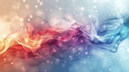 Fototapeta premium Abstract colorful waves with soft lighting and bokeh effects.