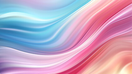 Pastel Pink Blue Wave Delicate Silk Background. Vector Illustration