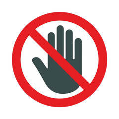 手のひらと禁止のマークが合体したアイコン