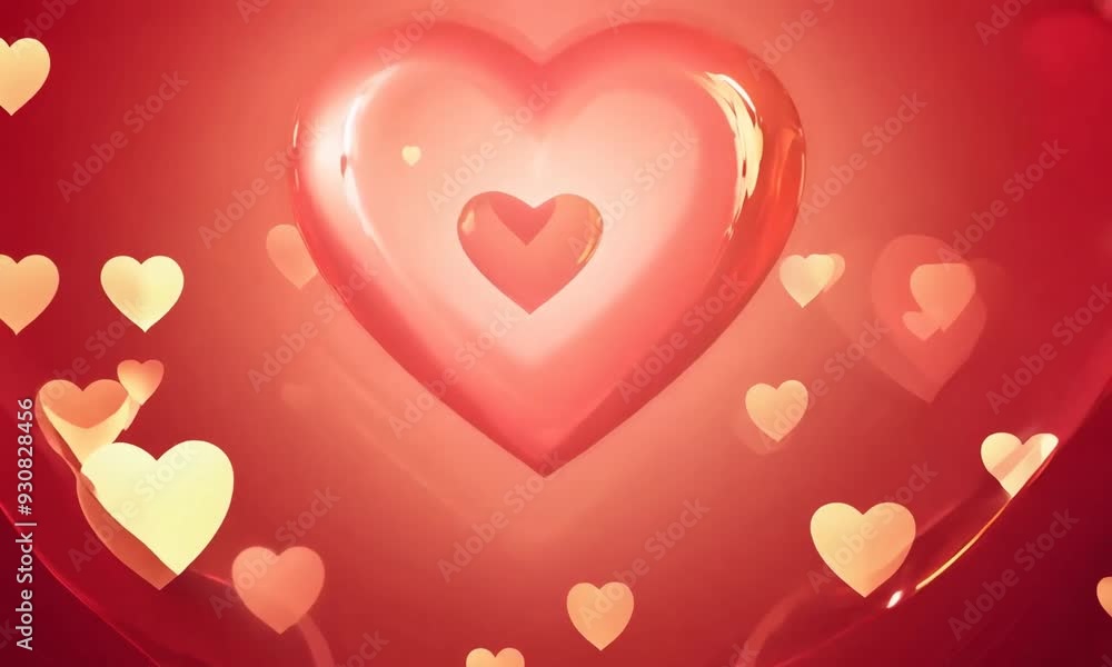 Poster heart-themed design with glowing elements and soft light effects in the background. generative ai
