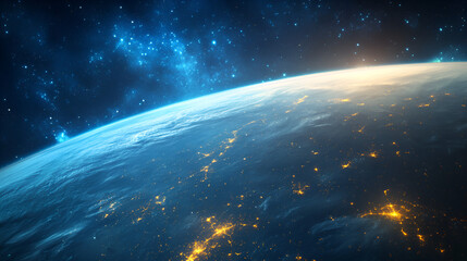 Fototapeta premium GOES (Geostationary Operational Environmental Satellite) image Planet Earth - computer generated image Formation of the Earth, conceptual illustration, Generative AI