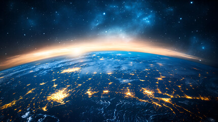 GOES (Geostationary Operational Environmental Satellite) image Planet Earth - computer generated image Formation of the Earth, conceptual illustration, Generative AI


