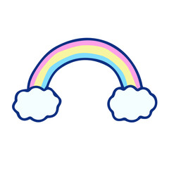シンプルなかわいい虹のイラスト素材
