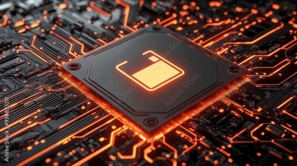 Poster abstract digital security with glowing lines and geometric shapes highlighting advanced protection i