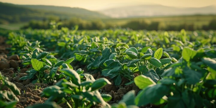 Field bean plants and green beans growing on a picturesque rural farm Broad Beans flourishing in the vegetable garden Vicia faba commonly known in culinary circles as the broad bean fava be