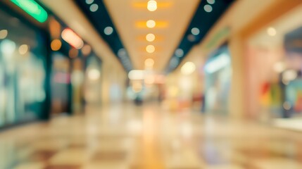 Abstract blur modern shopping mall interior background