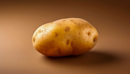 Potato on brown background