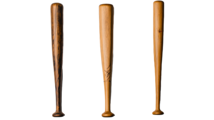 Baseball bats isolated on white transparent	