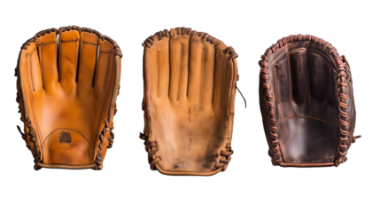 Baseball gloves isolated on white transparent	