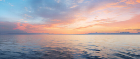 Fototapeta premium Sunrise horizon over sea background