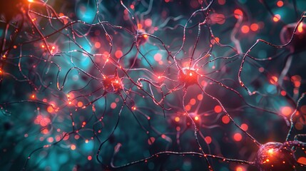 A vibrant depiction of neural connections showcasing the complexity of the nervous system.