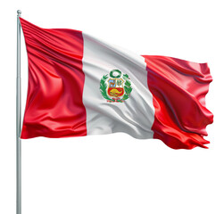 Fototapeta premium Peru flag waving on a flag pole