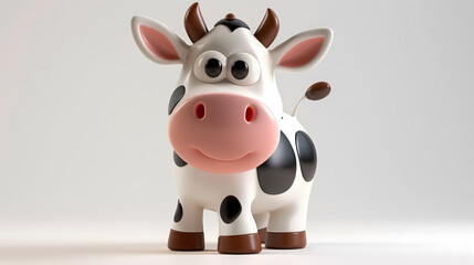 Fototapeta premium Cute 3D Cartoon Cow