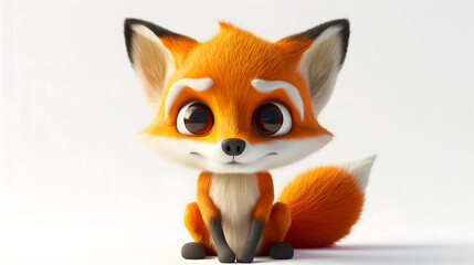 Fototapeta premium Cute 3D Cartoon Fox