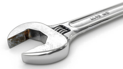 Steel Wrench Isolated on White Background