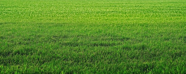 Fototapeta premium Expansive green grassy field in high-resolution, showcasing a wide shot of lush vegetation and natural landscape.