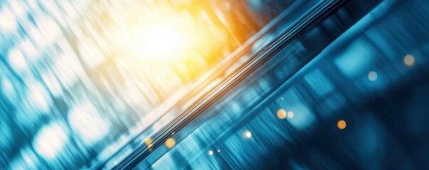 Abstract image featuring vibrant blue tones and a warm glow, perfect for technology or design themes.