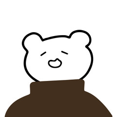 Sweet Bear Character in Turtleneck Vector | Cute Minimalist Design