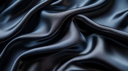 Fototapeta premium Abstract luxury black fabric cloth texture background.