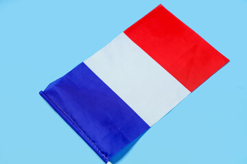 Flag of France on blue background. Bastille Day celebration