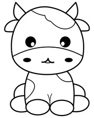 Animal line drawings for coloring.Rabbit, cow, bear, elephant, dog, Lion, goat, deer, rabbit, hedgehog,