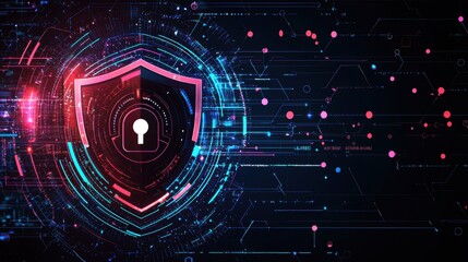 Fototapeta premium Digital Shield Protection Cyber Security Concept