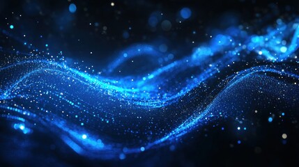 Abstract Blue Wave of Particles