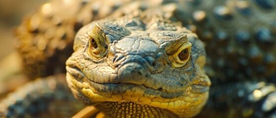Fototapeta premium Image of reptile in natural wildlife habitat. Close-up image of a reptile.