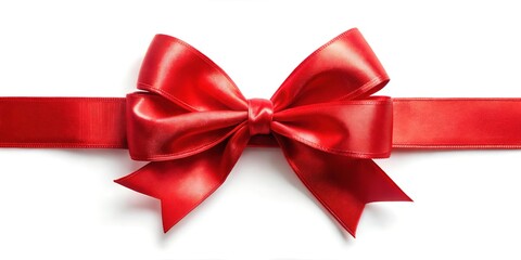 Red bow on a white background.
