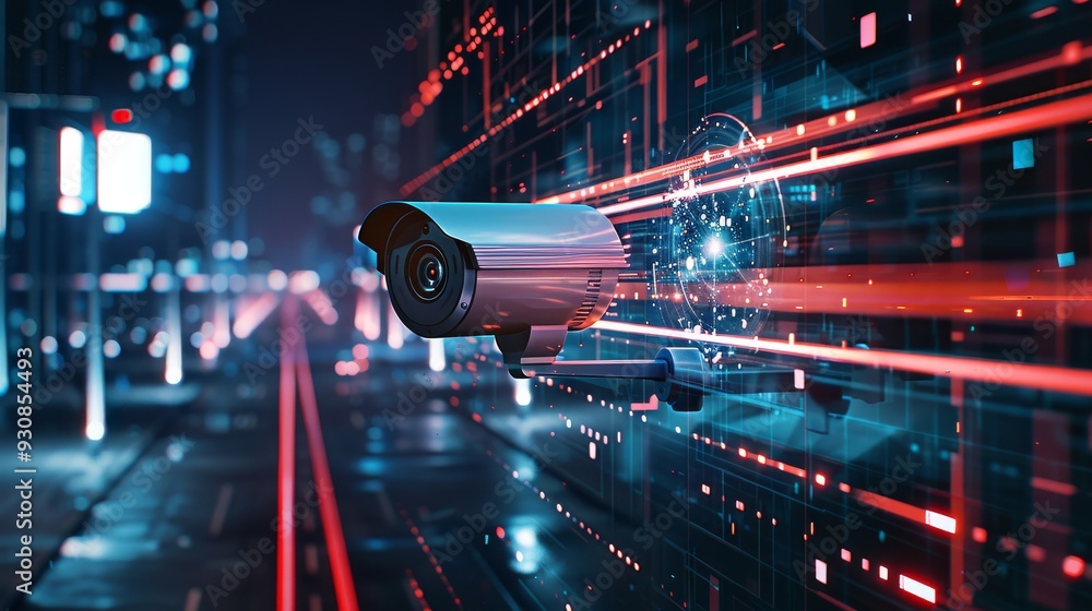 Poster cyberpunk city scene with neon lights and advanced technology creating a visually captivating urban 