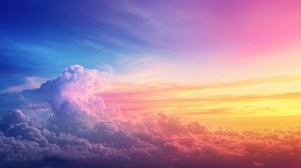 Beautiful Sunset Sky with Clouds and Dramatic Colors