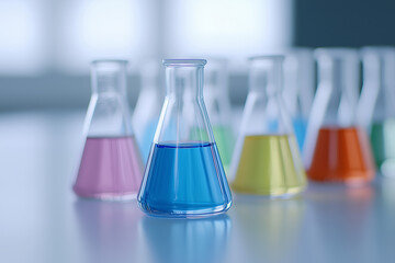 Science laboratory, image for science and chemistry publications, test tubes, bright room, background image