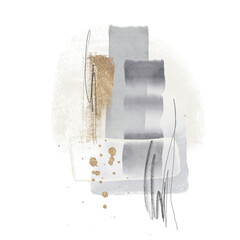 Oil texture. Acrylic paint. Watercolor. Textured arrangement. Grey, beige, brown, gold illustration poster. Background. Abstract modern print set. Logo Wall art Poster Business card Wallpaper.