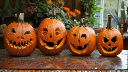 Obraz premium Pumpkin .Halloween, October, Autumn, Spooky, Scary, jack-o-lantern, carved pumpkin, hallows eve