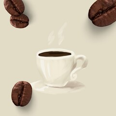 coffee with coffee beans