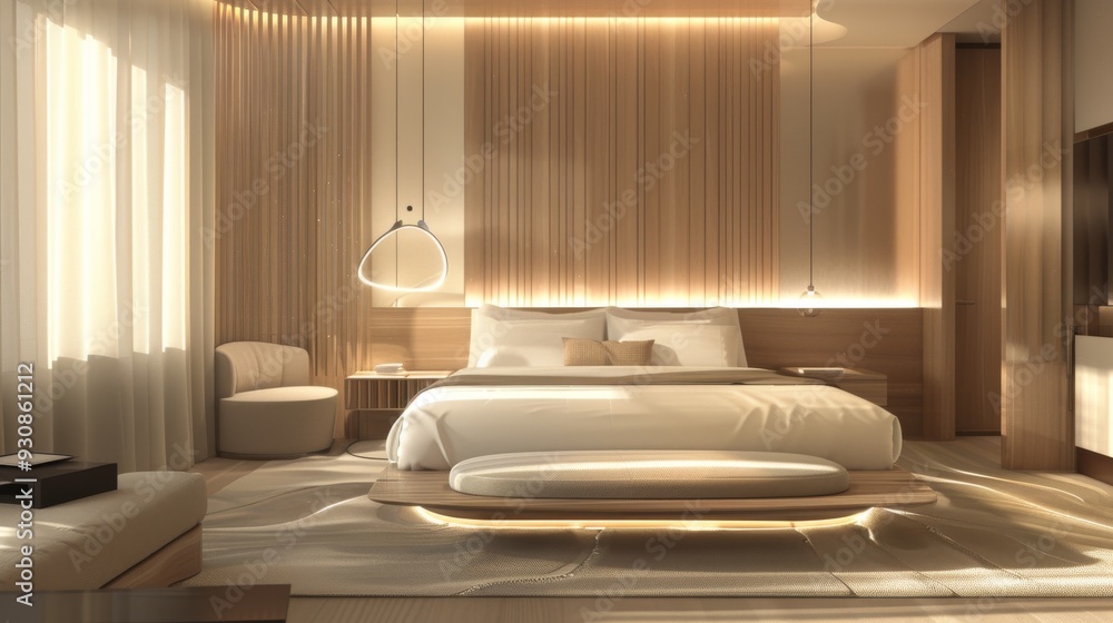 Aufkleber futuristic bedroom with advanced robotics and sleek furnishings blending modern design with cutting 