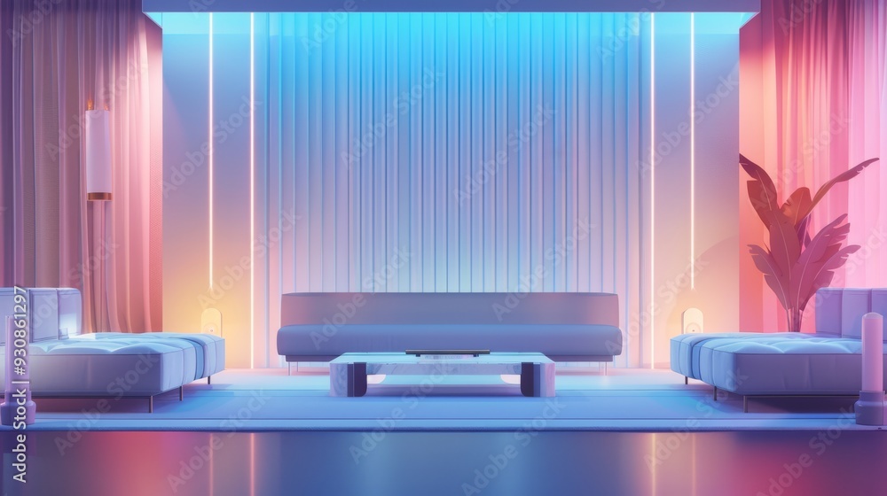 Poster futuristic bedroom with advanced robotics and sleek furnishings blending modern design with cutting 