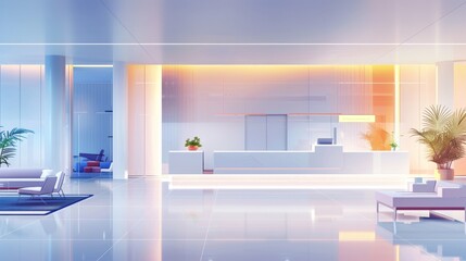 Luxurious modern living room with sleek furnishings and advanced lighting featuring vibrant neon accents and a spacious open plan design for a dynamic and stylish atmosphere