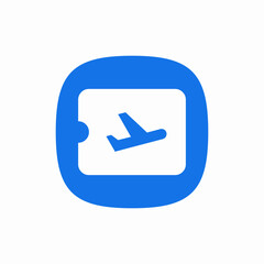 plane flight ticket boarding pass icon