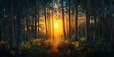 Obraz premium Sunrise in the forest