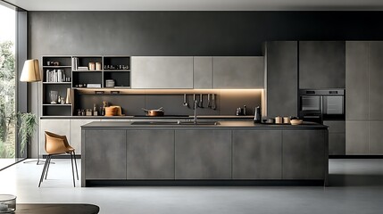 Modern Kitchen with Sleek Design, Stylish Appliances, and Minimalist Interior Décor